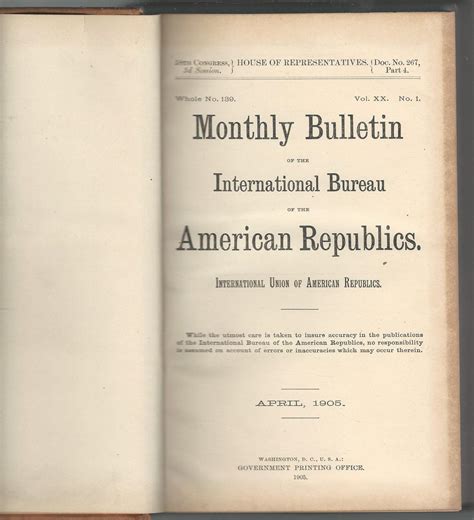 Monthly Bulletin of the Bureau of the American Republics Reader