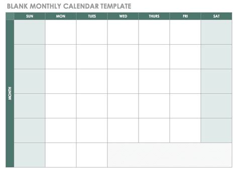Monthly Calendar Excel Template