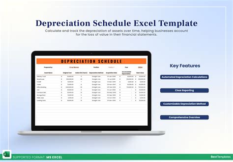 Monthly Depreciation Schedule Excel Template