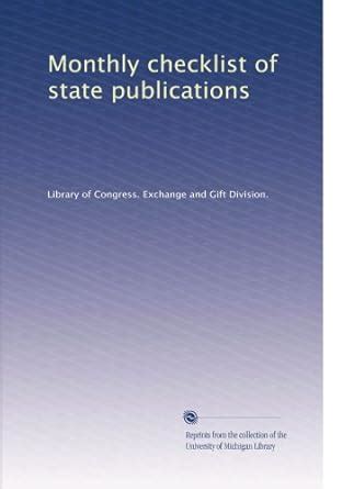 Monthly List of State Publications... Kindle Editon