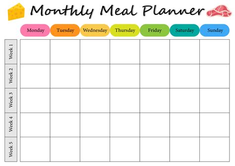 Monthly Meal Planning Template