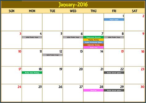 Monthly Schedule Template Excel Free Download