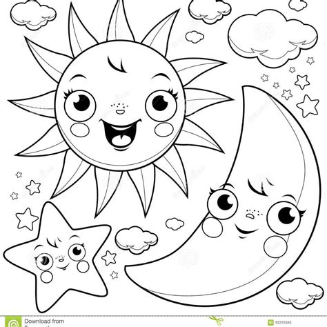 Moon And Stars Coloring Pages Printable
