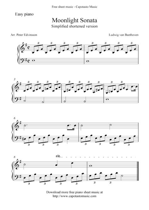 Moonlight: Easy Intermediate Piano Solo Ebook Epub