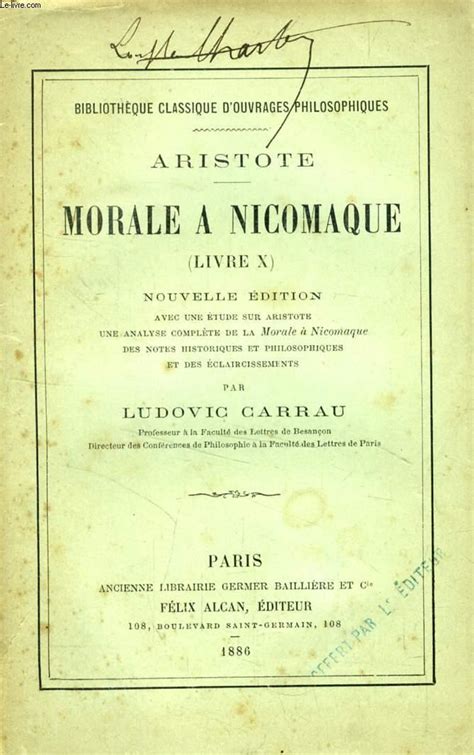 Morale D aristote Morale À Nicomaque Liv III À X French Edition PDF