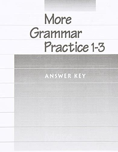 More Grammar Practice Heinle Answer Key PDF