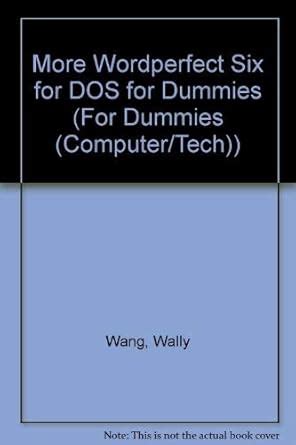 More Wordperfect Six for DOS for Dummies PDF