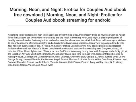 Morning Noon and Night Erotica for Couples Kindle Editon