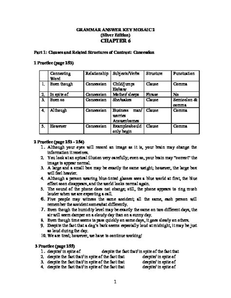 Mosaic 2 Grammar Answer Key Doc