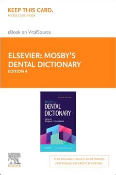 Mosby s Dental Dictionary Elsevier eBook on VitalSource Retail Access Card 3e Reader