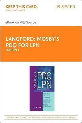 Mosby s PDQ for LPN Elsevier eBook on VitalSource Retail Access Card 2e Doc