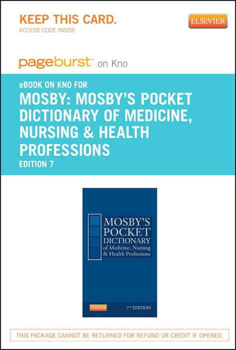 Mosby s Pocket Dictionary of Medicine Nursing and Health Professions Elsevier eBook on Intel Education Study Retail Access Card 7e Epub