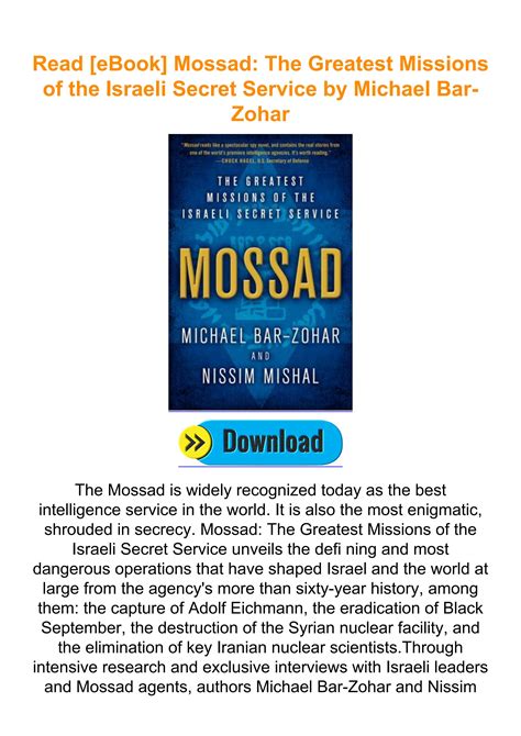 Mossad.The.Greatest.Missions.of.the.Israeli.Secret.Service Ebook Epub