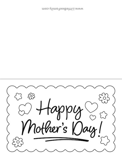 Mothers Day Card Printable Coloring