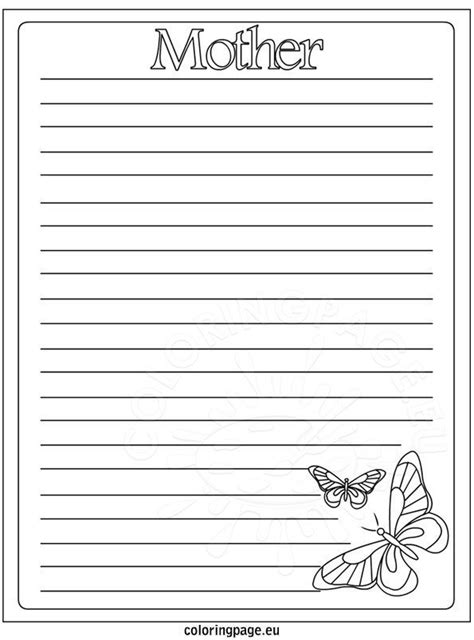 Mothers Day Writing Template
