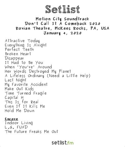 Motion City Soundtrack's Electrifying 2023 Setlist