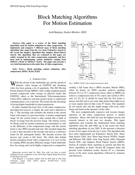 Motion Estimation Algorithms for Video Compression 1st Edition Reader