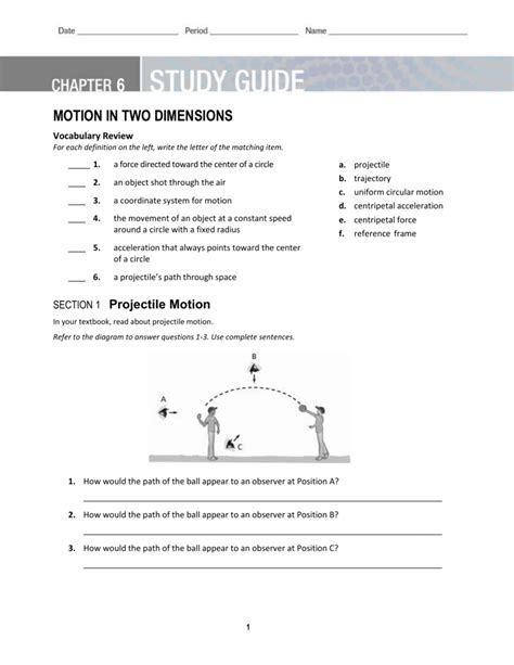 Motion In Two Dimensions Study Guide Answers PDF