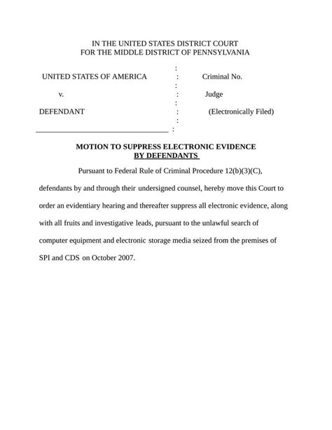 Motion To Suppress Template
