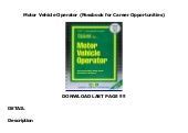 Motor Vehicle Operator USPSPassbooks Passbook for Career Opportunities Epub