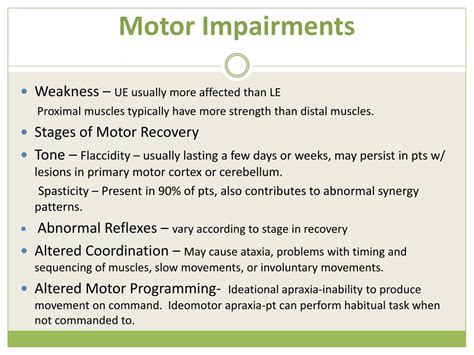 Motor impairments: