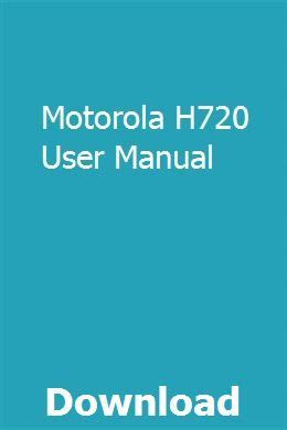 Motorola H720 User Manual Ebook Epub