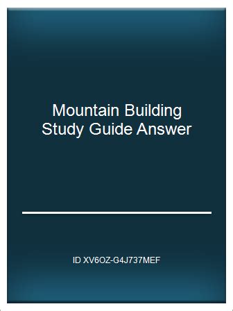 Mountain Building Study Guide Answer Doc