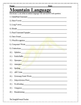 Mountain Language 7 Answers PDF