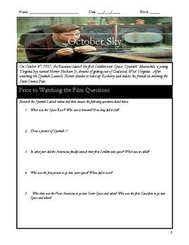 Movie October Sky Answer Key Kindle Editon