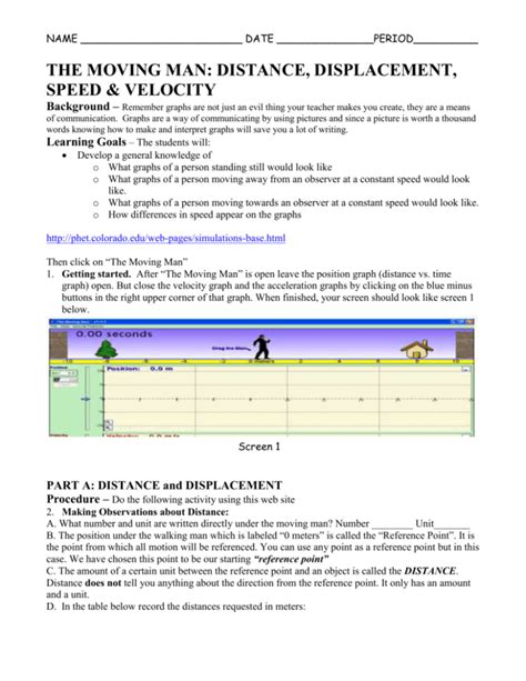 Moving Man Distance Displacement Speed Velocity Answers Kindle Editon