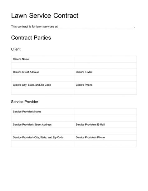 Mowing Contract Template