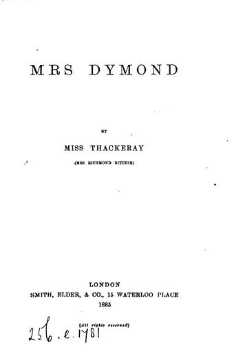 Mrs. Dymond 1885 Doc