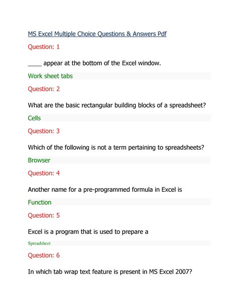 Ms Excel Questions Amp Answers Reader