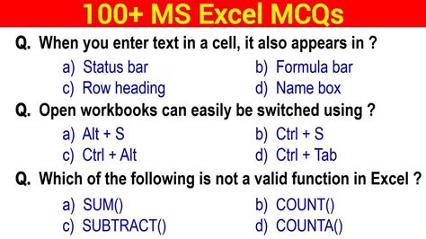 Ms Excel Questions And Answers Kindle Editon