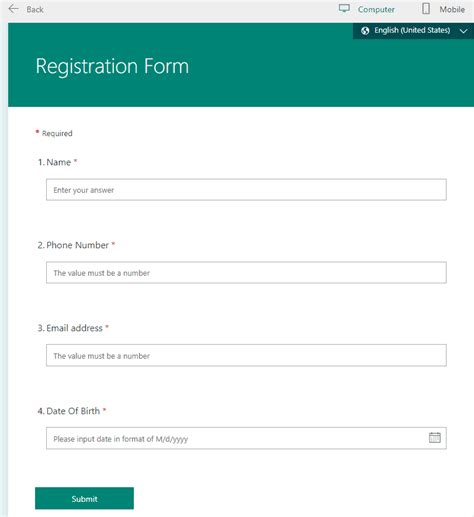 Ms Forms Templates