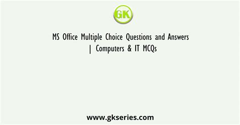 Ms Office Multiple Choice Questions Answers PDF