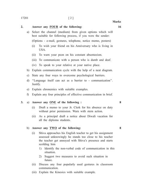 Msbte Question Paper With Answer Communication Techniques Doc