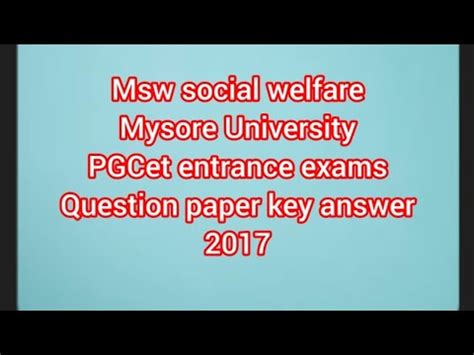 Msw Entrance Exam Question With Answers Reader