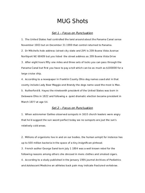 Mug Shot Paragraphs Answers 102 Doc