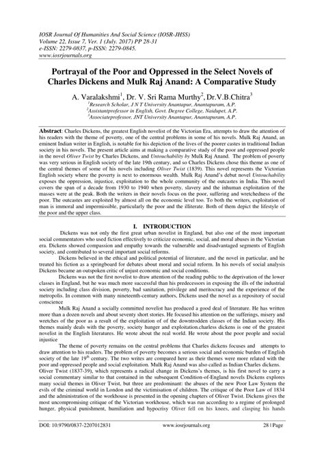 Mulk Raj Anand and Charles Dickens A Comparative Study PDF