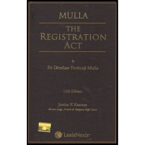 Mulla's The Registration Act Epub