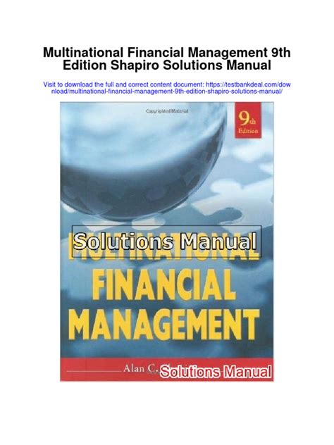 Multinational Financial Management Shapiro 9th Edition Answers PDF Doc