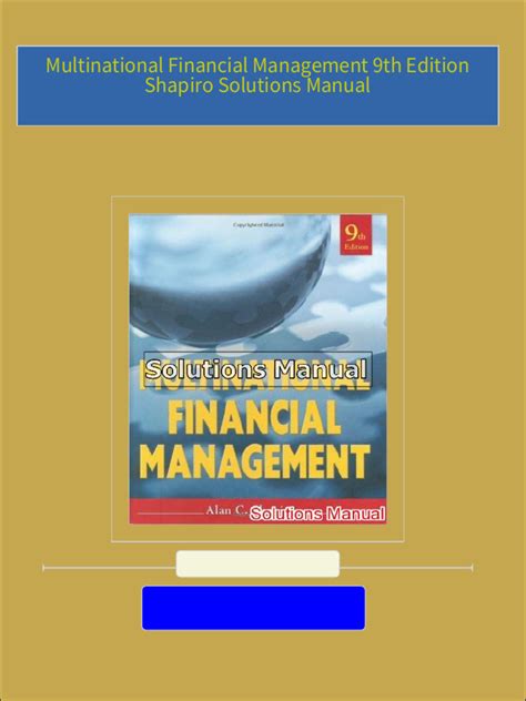 Multinational Financial Management Shapiro 9th Solutions Epub