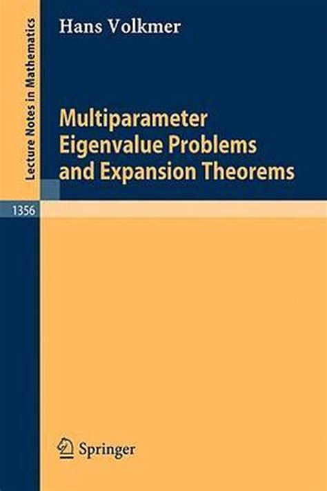 Multiparameter Eigenvalue Problems and Expansion Theorems Epub