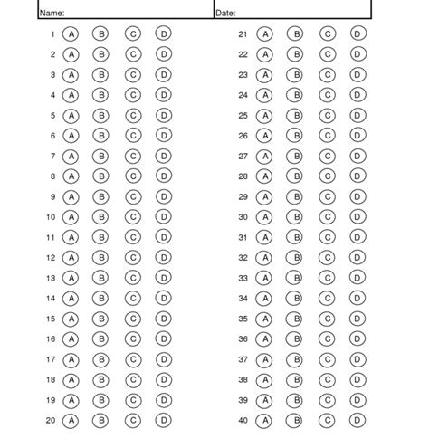 Multiple Choice Answer Sheet Maker Doc