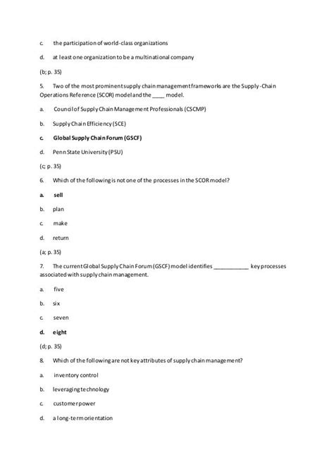 Multiple Choice Questions And Answer For Logistics PDF