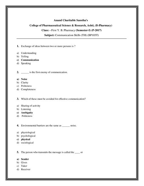 Multiple Choice Questions With Answers In Business Communication Epub