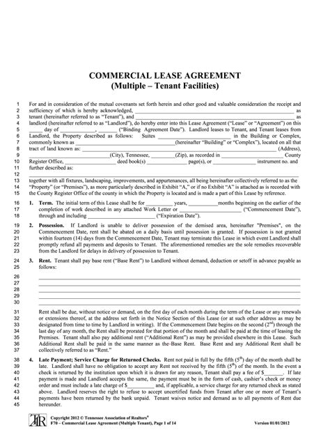 Multiple Tenant Lease Agreement Template