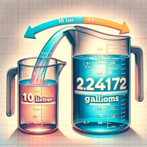 Multiply litres by 0.264172: