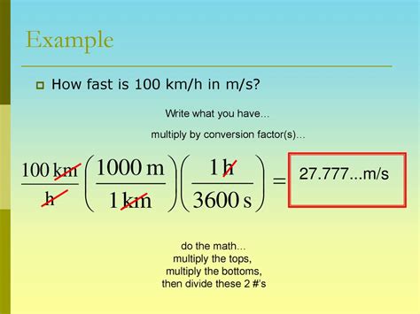 Multiply the km/h value by 1000: